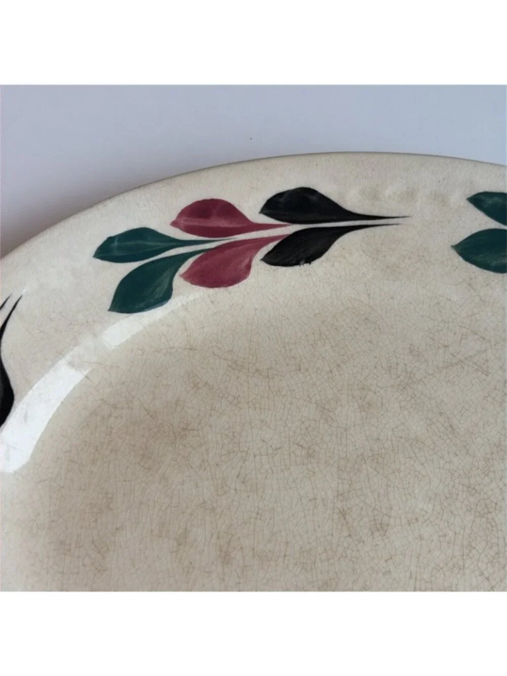 VTG Blue Ridge Southern Potteries Hand-Painted Oval Serving Platter USA 1930s